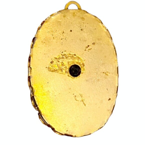 VINTAGE CAMEO WOMEN'S PROFILE PENDANT FOR NECKLACE brown amber gold tone charm - Picture 4 of 5